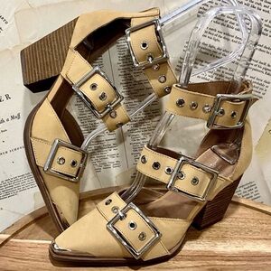Free People Jeffrey Campbell Hendrix Heels Tan Nubuck Leather
